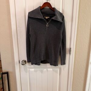 Michael Kors Dark Gray Zip-Up Sweater med
